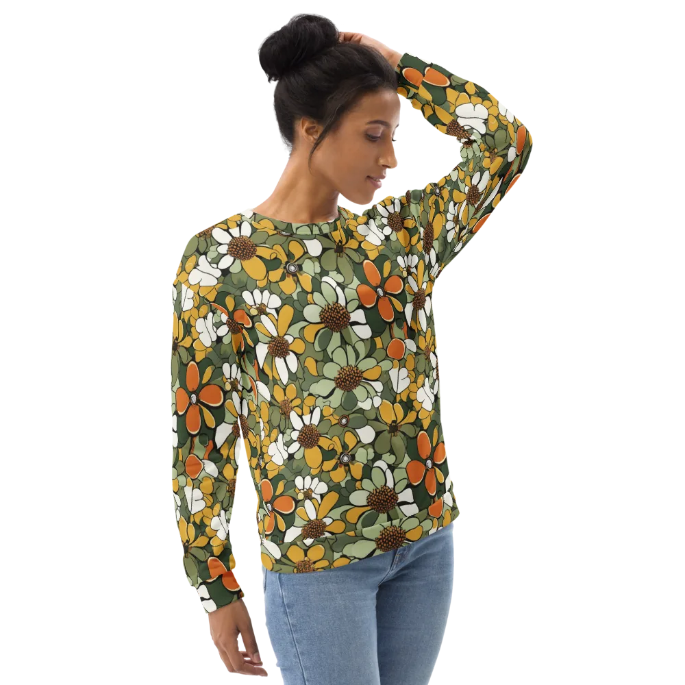 Marigold Menagerie on Sweatshirt — Right Front