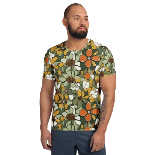 Marigold Menagerie on a Men's Athletic T-Shirt