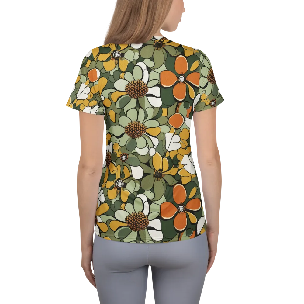 Marigold Menagerie on Women's Athletic T-Shirt — Back