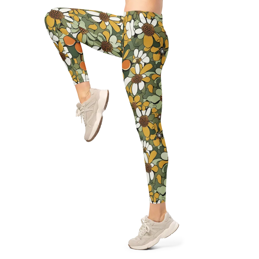Marigold Menagerie on Leggings — Left