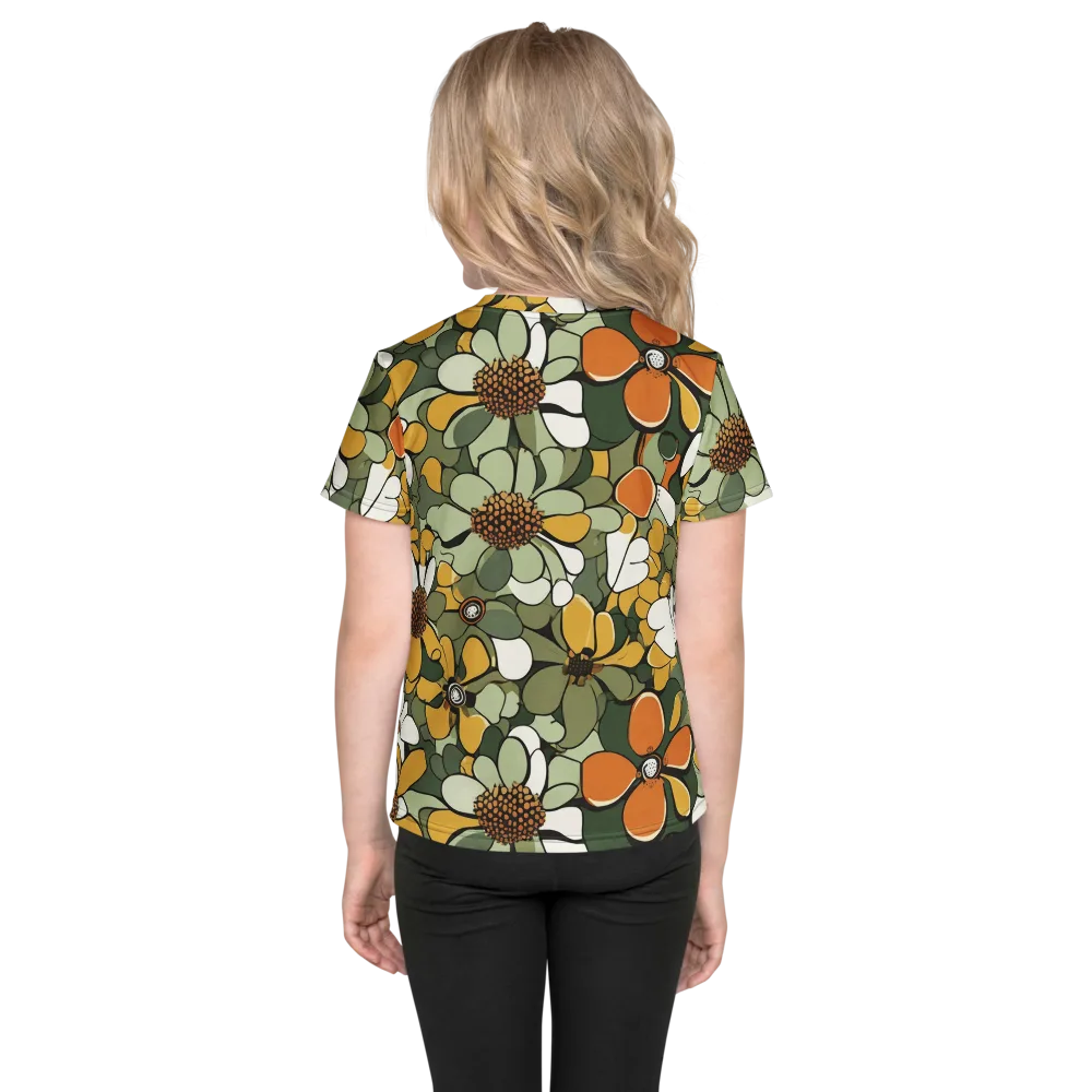 Marigold Menagerie on Kids Crew Neck T-Shirt — Back