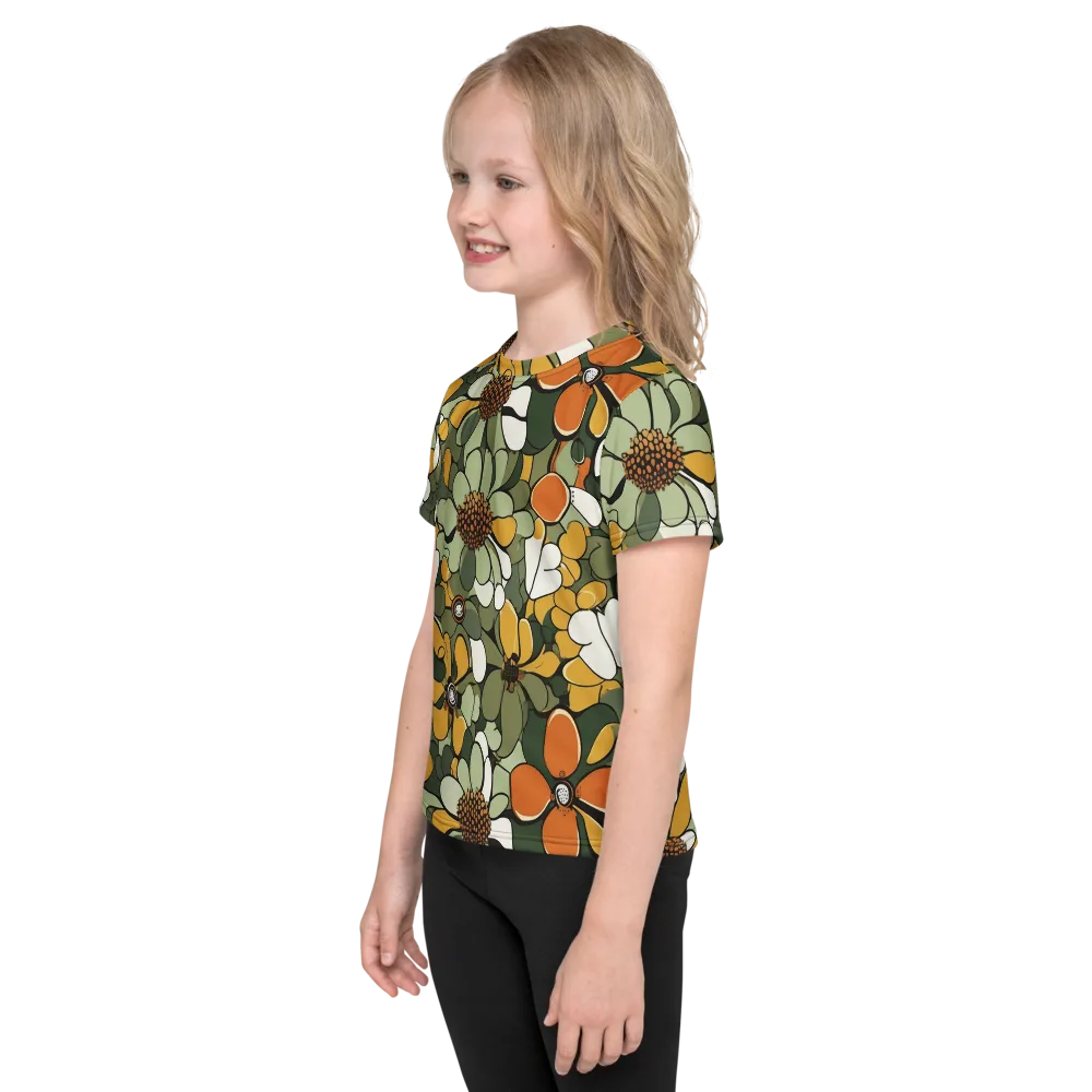 Marigold Menagerie on Kids Crew Neck T-Shirt — Left