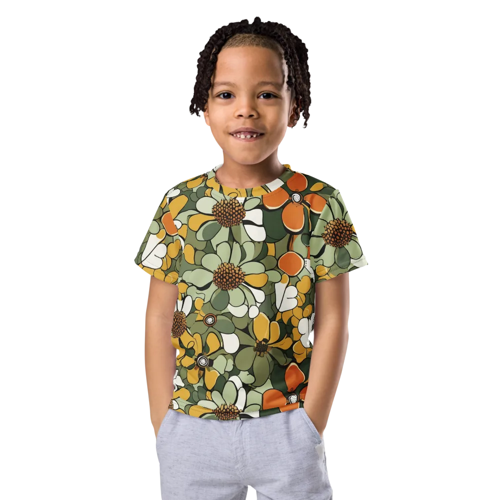 Marigold Menagerie on Kids Crew Neck T-Shirt — Front