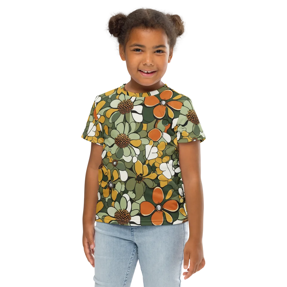 Marigold Menagerie on Kids Crew Neck T-Shirt — Front