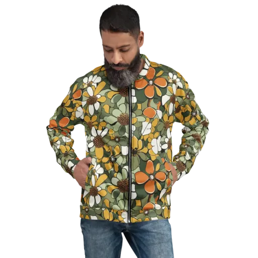 Marigold Menagerie on a Bomber Jacket