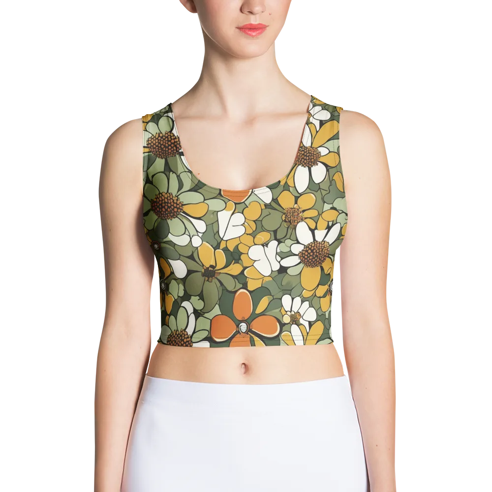 Marigold Menagerie on Crop Top — Front