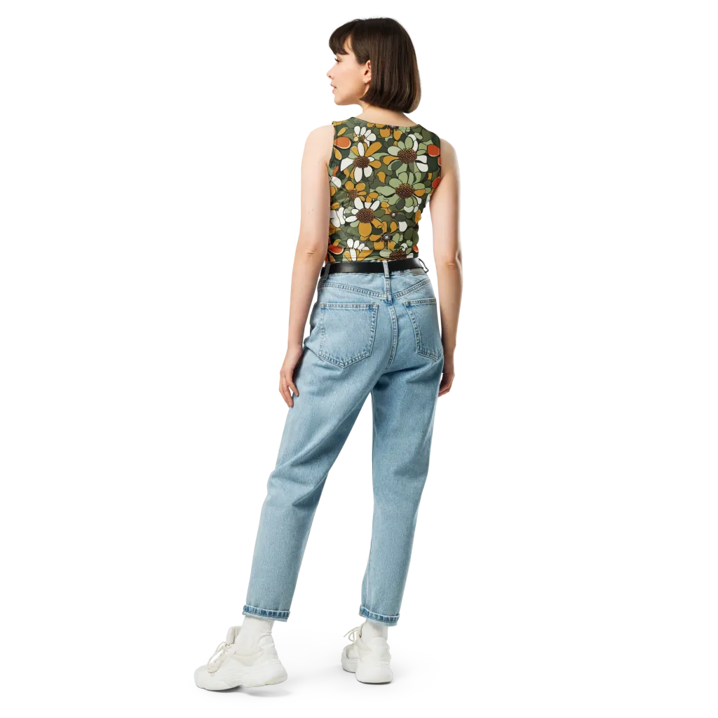 Marigold Menagerie on Crop Top — Back