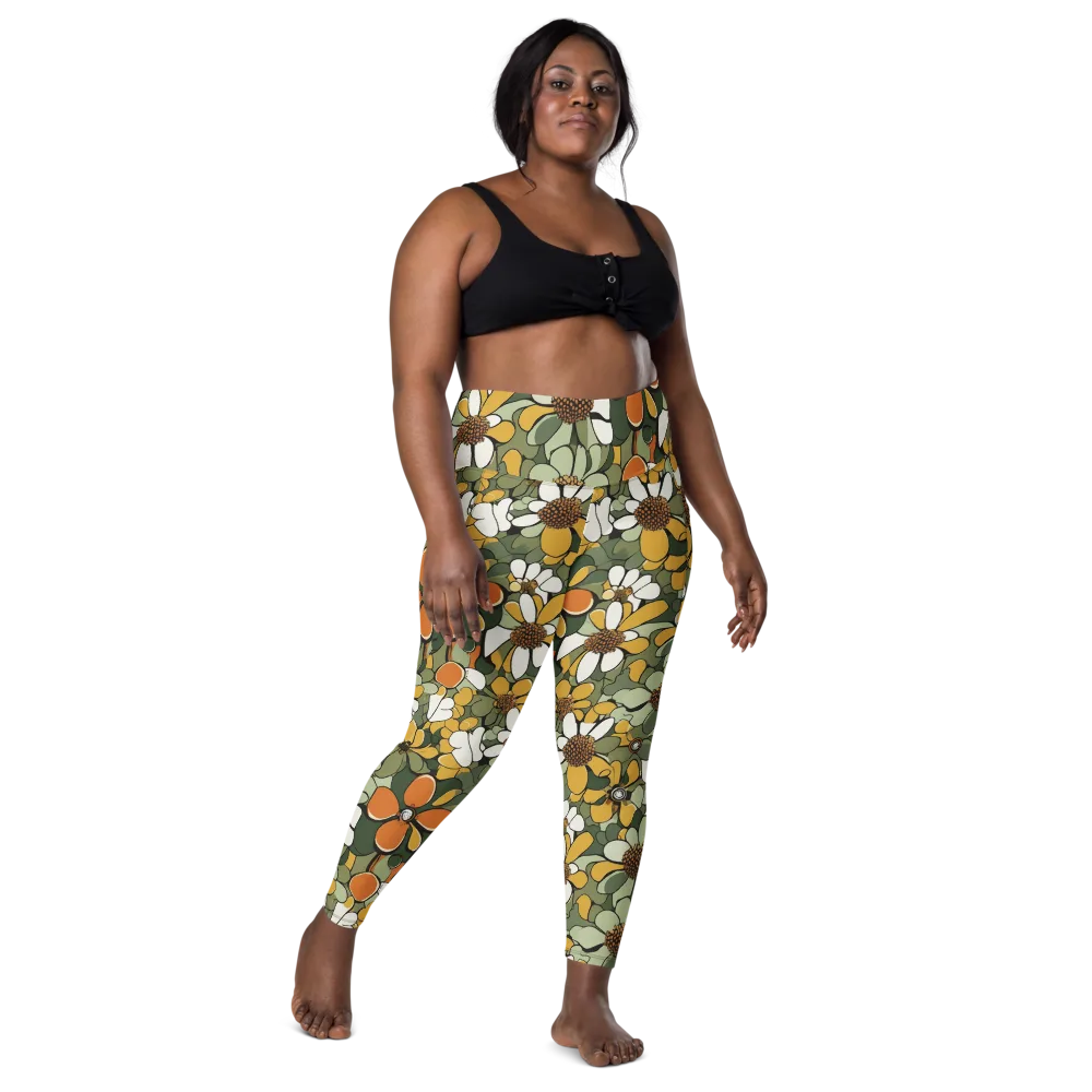 Marigold Menagerie on Leggings with Pockets — Front