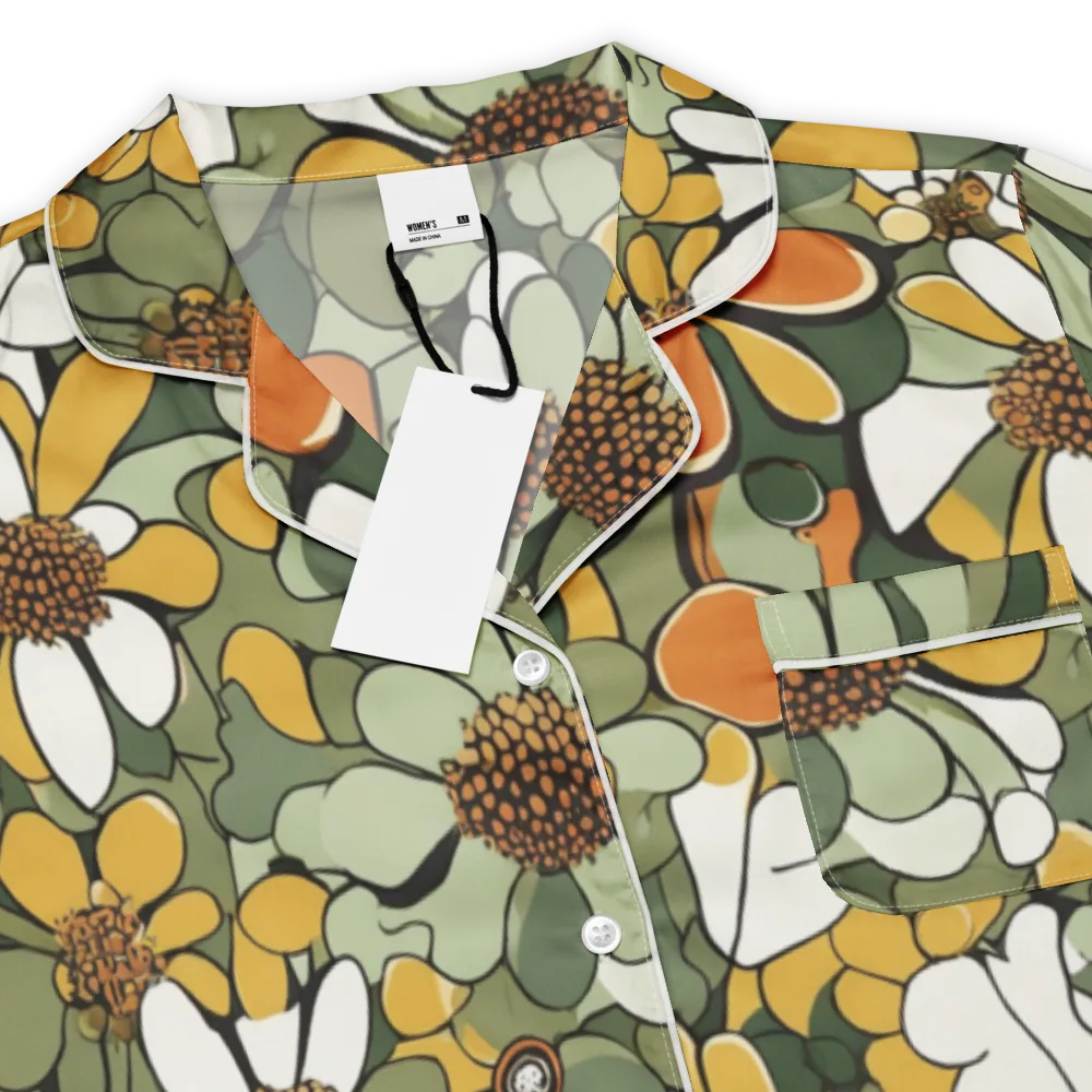 Marigold Menagerie on Women's Short Sleeve Pajama Top — Product details