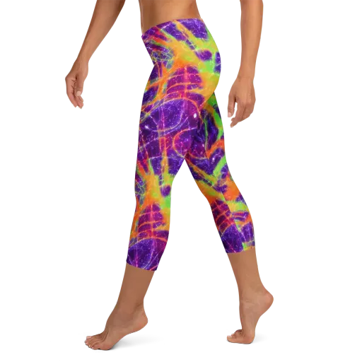 Purple Inferno on a Capri Leggings