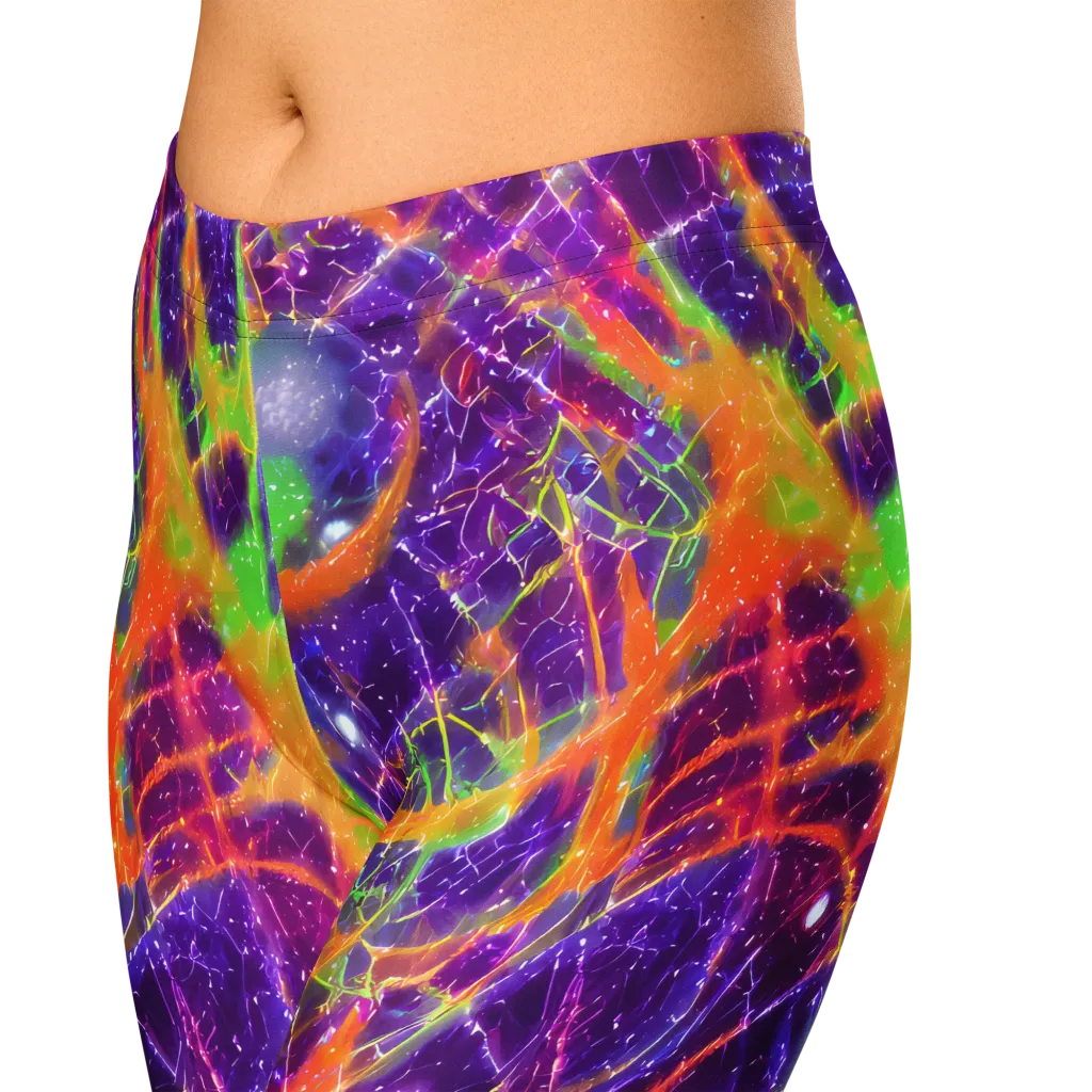 Purple Inferno on Capri Leggings — Zoomed-in