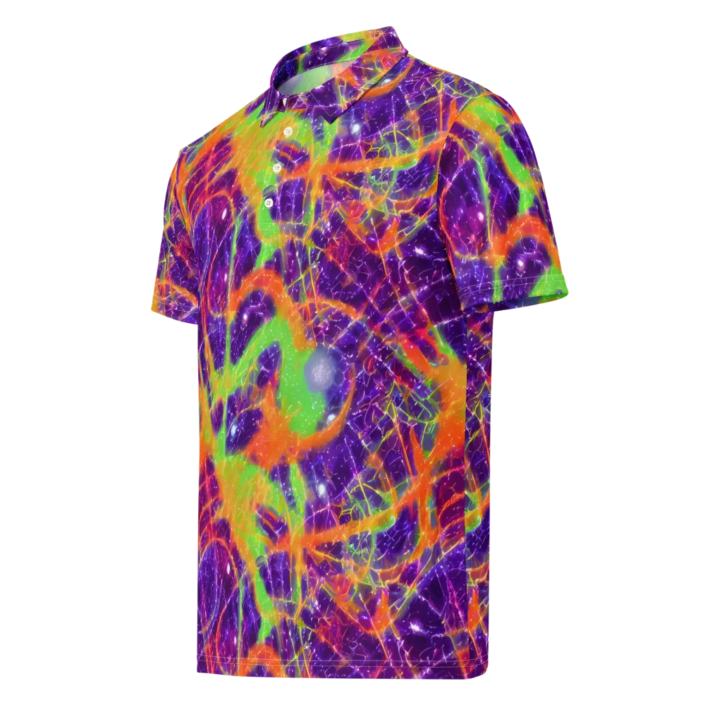 Purple Inferno on Men's Slim Fit Polo Shirt — Left Front