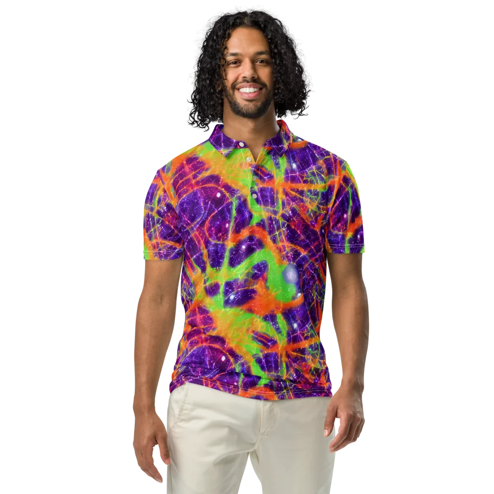 Purple Inferno on Men's Slim Fit Polo Shirt — Front
