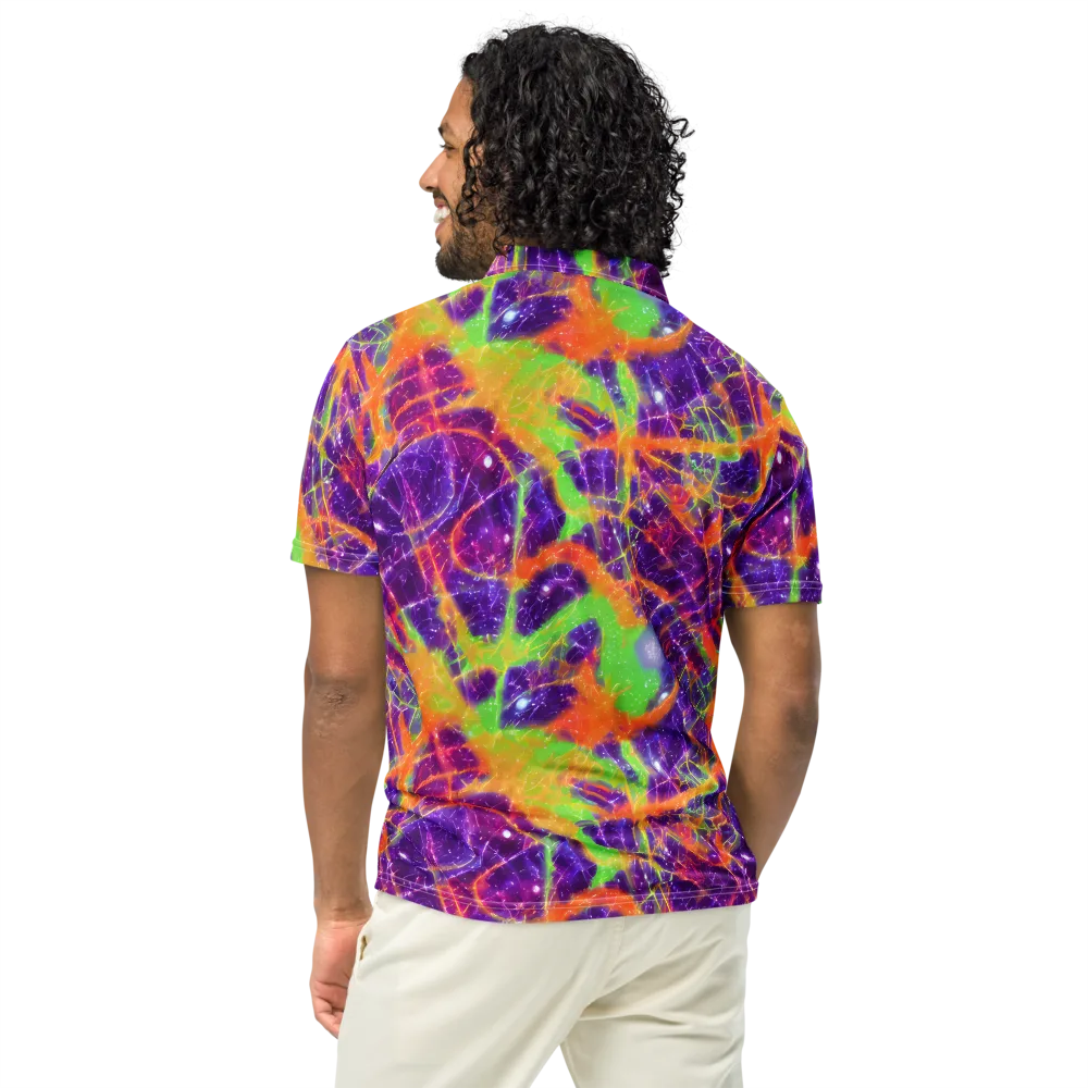 Purple Inferno on Men's Slim Fit Polo Shirt — Back