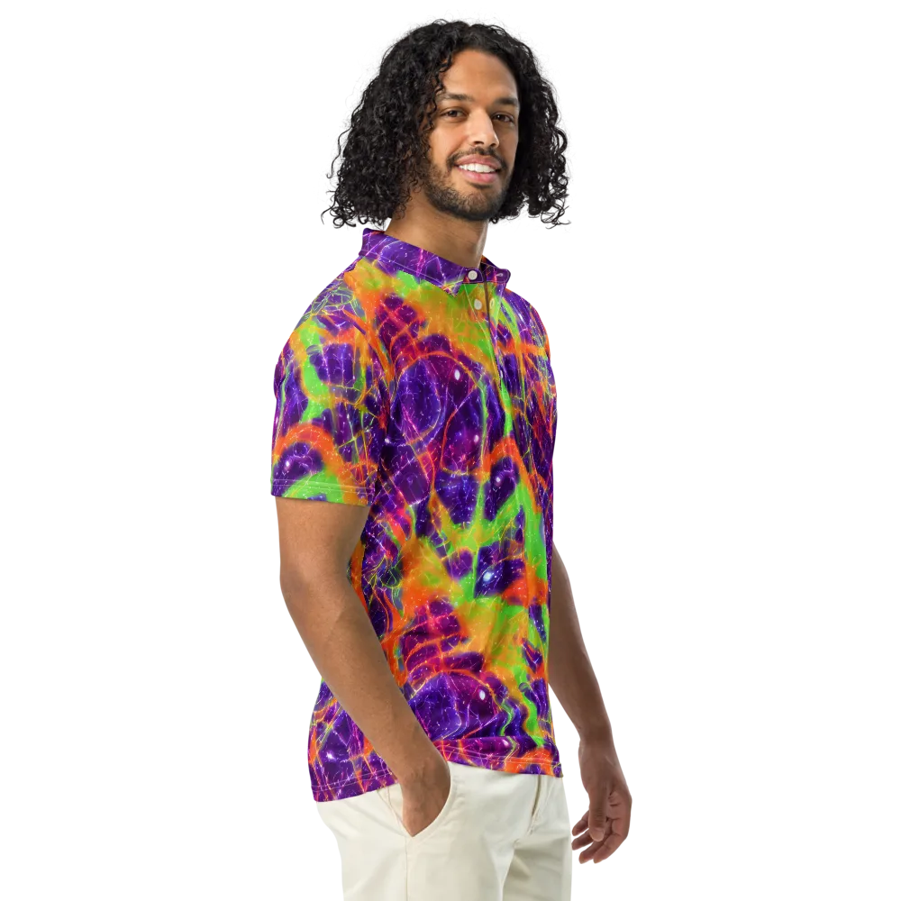 Purple Inferno on Men's Slim Fit Polo Shirt — Right Front