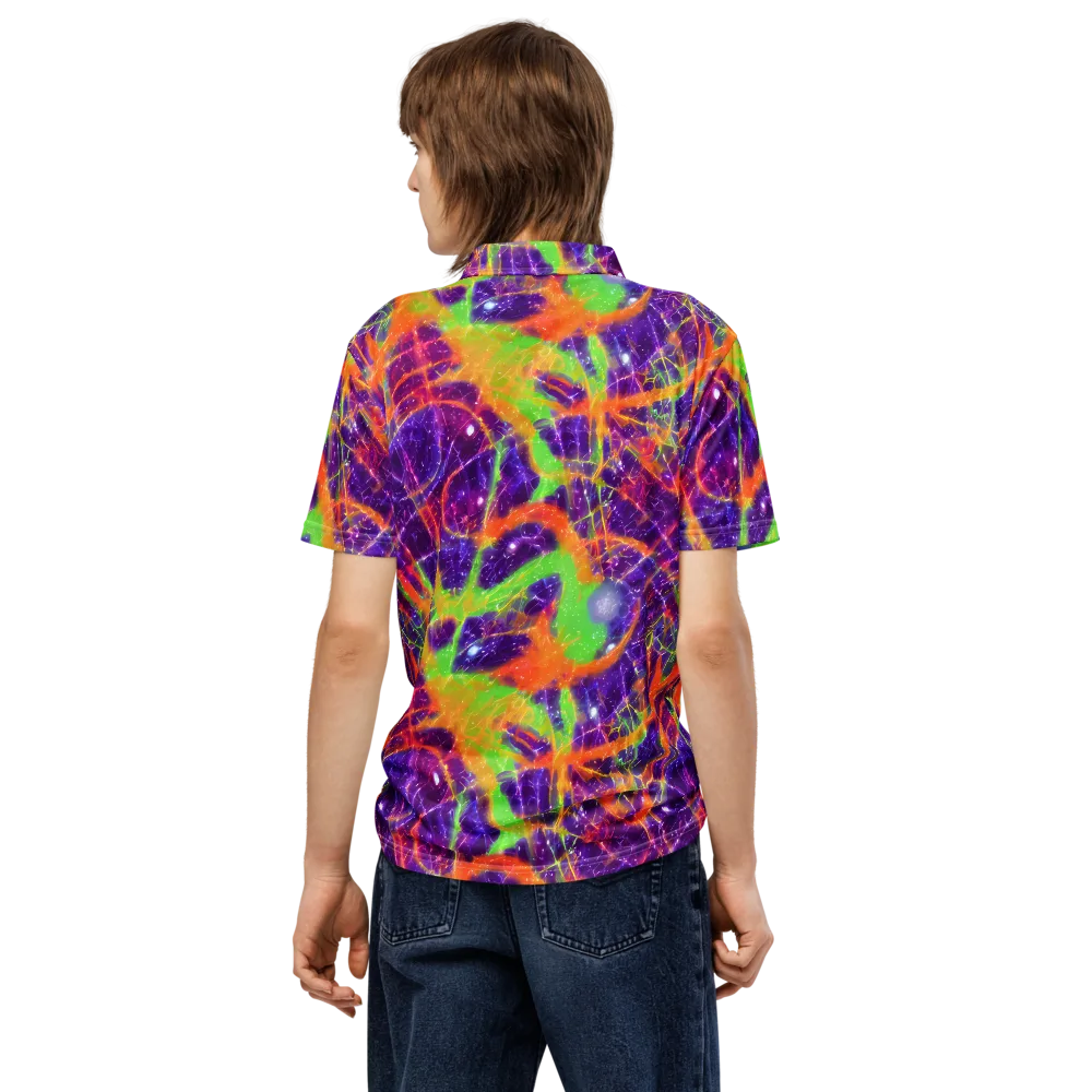 Purple Inferno on Men's Slim Fit Polo Shirt — Back