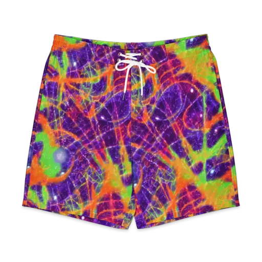 Purple Inferno on a Men's Board Shorts