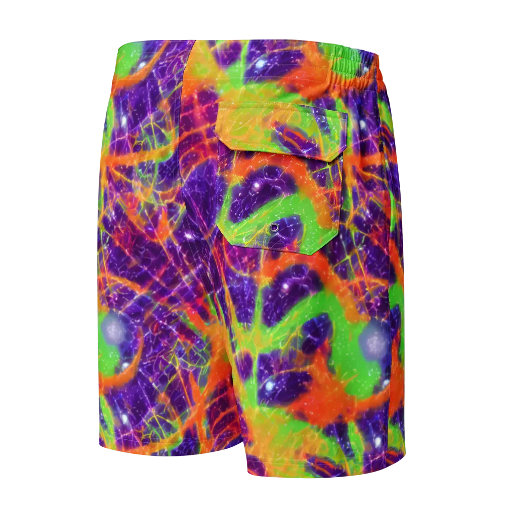 Purple Inferno on Men's Board Shorts — Back