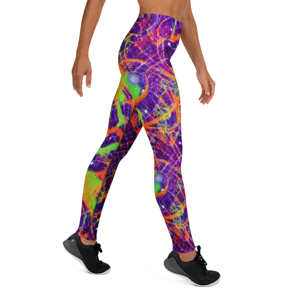 Purple Inferno on Yoga Leggings — Right