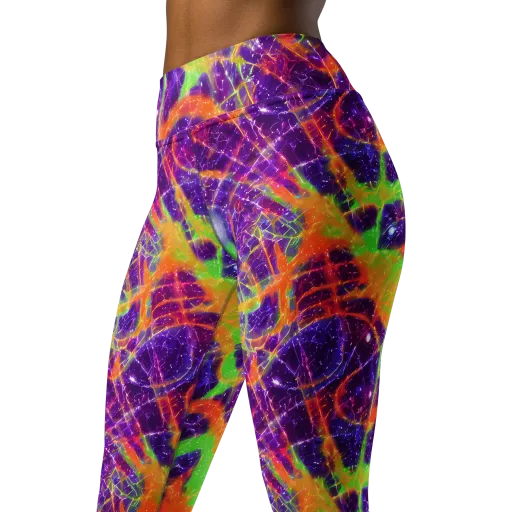 Purple Inferno on a Yoga Leggings