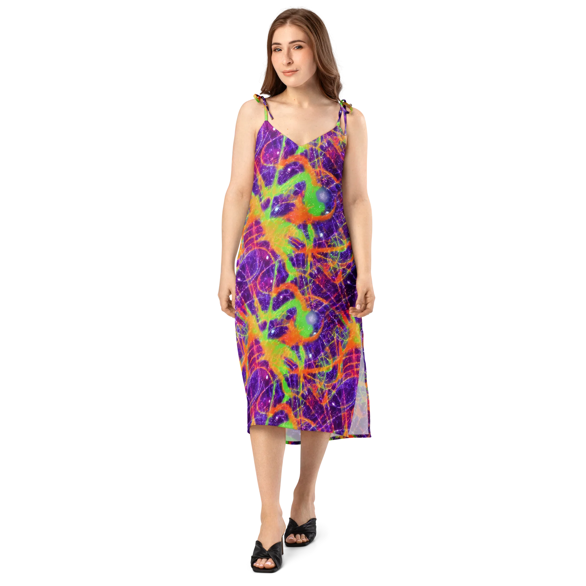 Purple Inferno on Slip Dress — Front