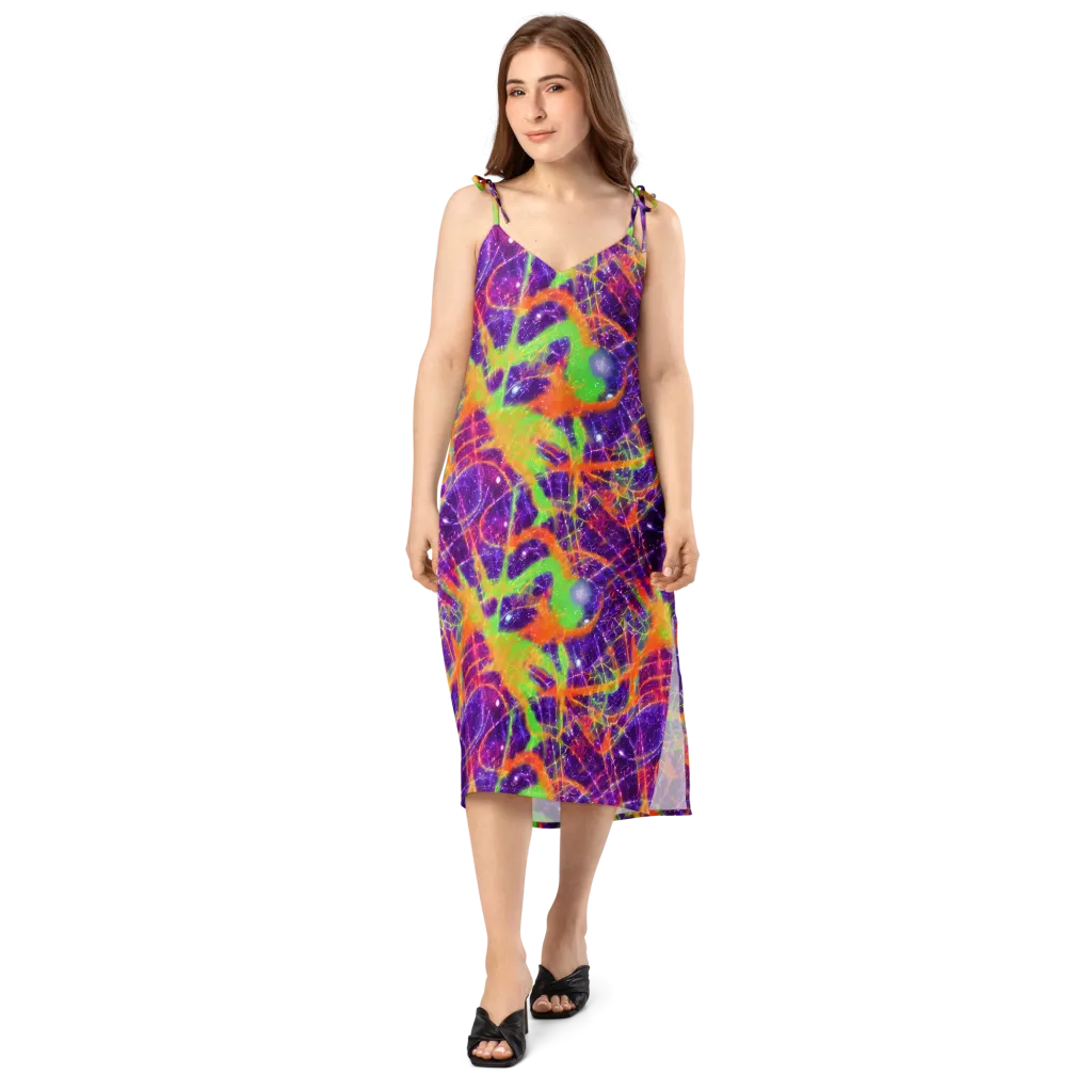 Purple Inferno on Slip Dress — Front