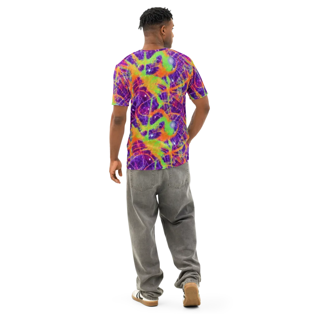 Purple Inferno on Men's Cotton Crew Neck T-Shirt — Back