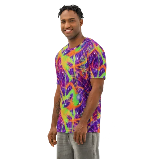 Purple Inferno on a Men's Cotton Crew Neck T-Shirt