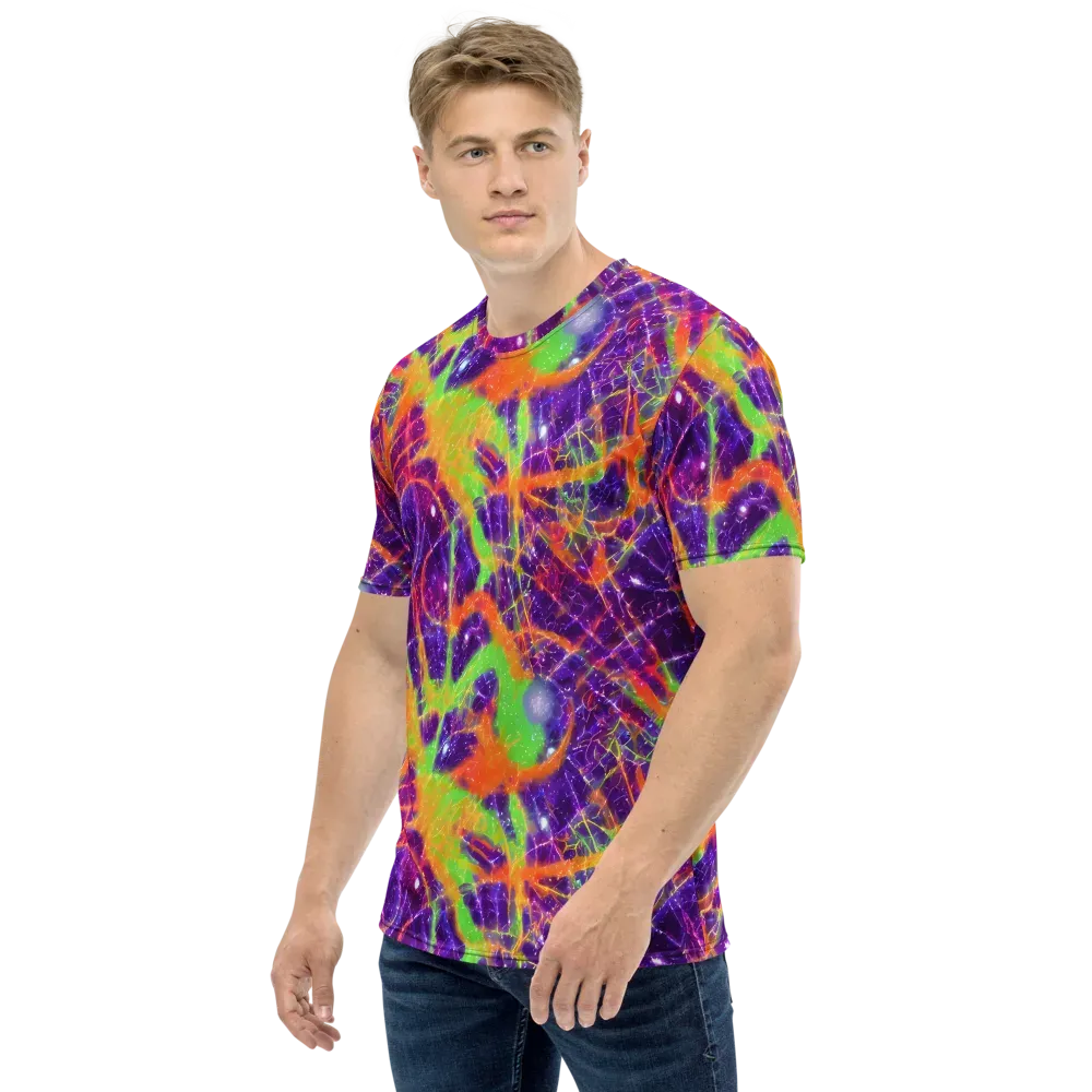 Purple Inferno on Men's Crew Neck T-Shirt — Left