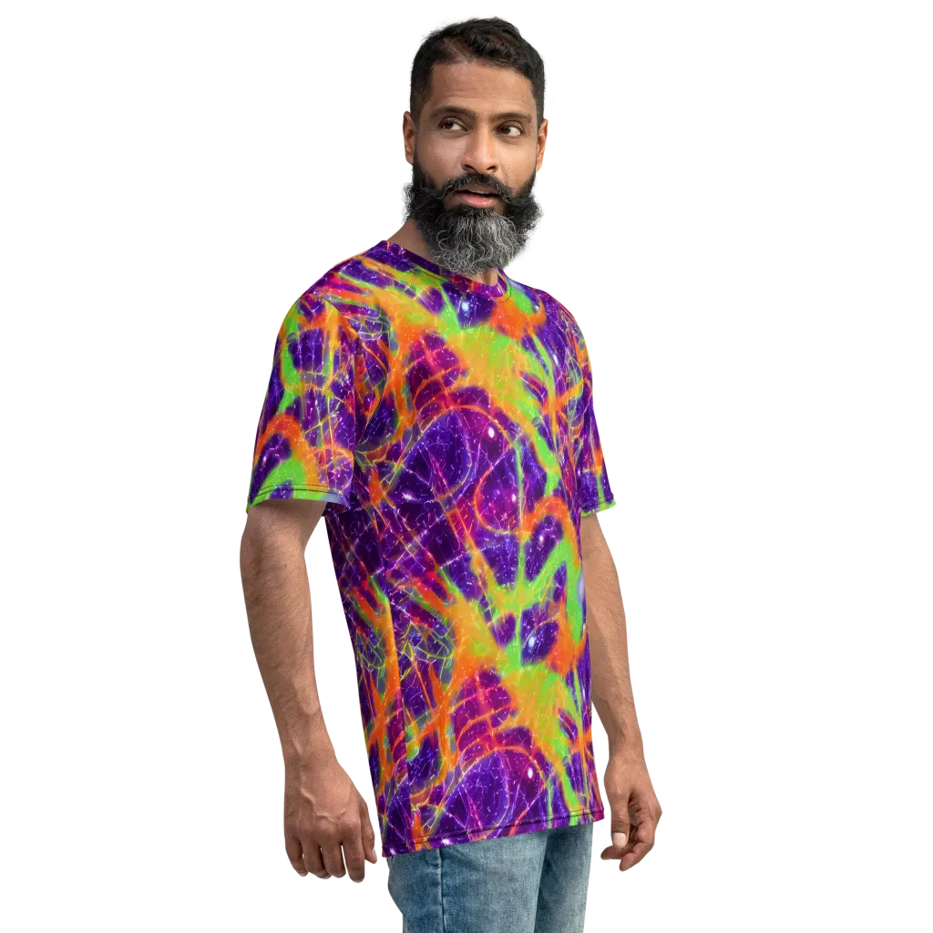 Purple Inferno on Men's Crew Neck T-Shirt — Right