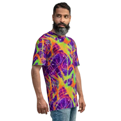 Purple Inferno on a Men's Crew Neck T-Shirt