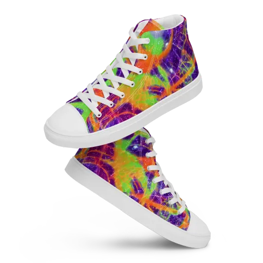 Purple Inferno on a Men's High Top Canvas Shoes
