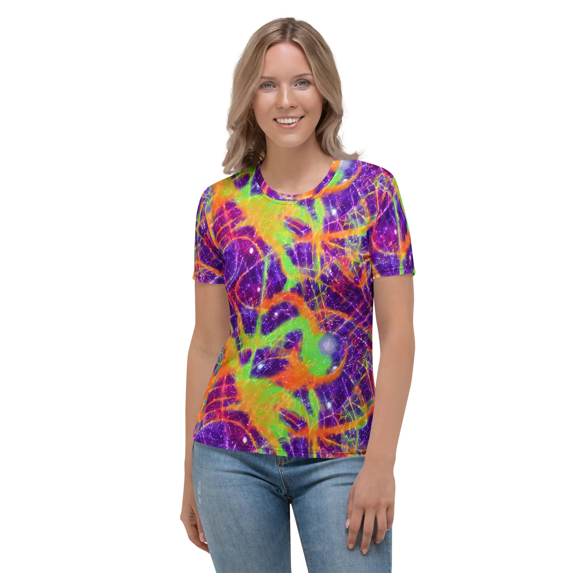 Purple Inferno on Women's Crew Neck T-Shirt — Front