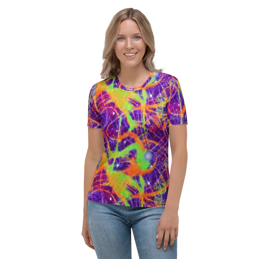 Purple Inferno on Women's Crew Neck T-Shirt — Front