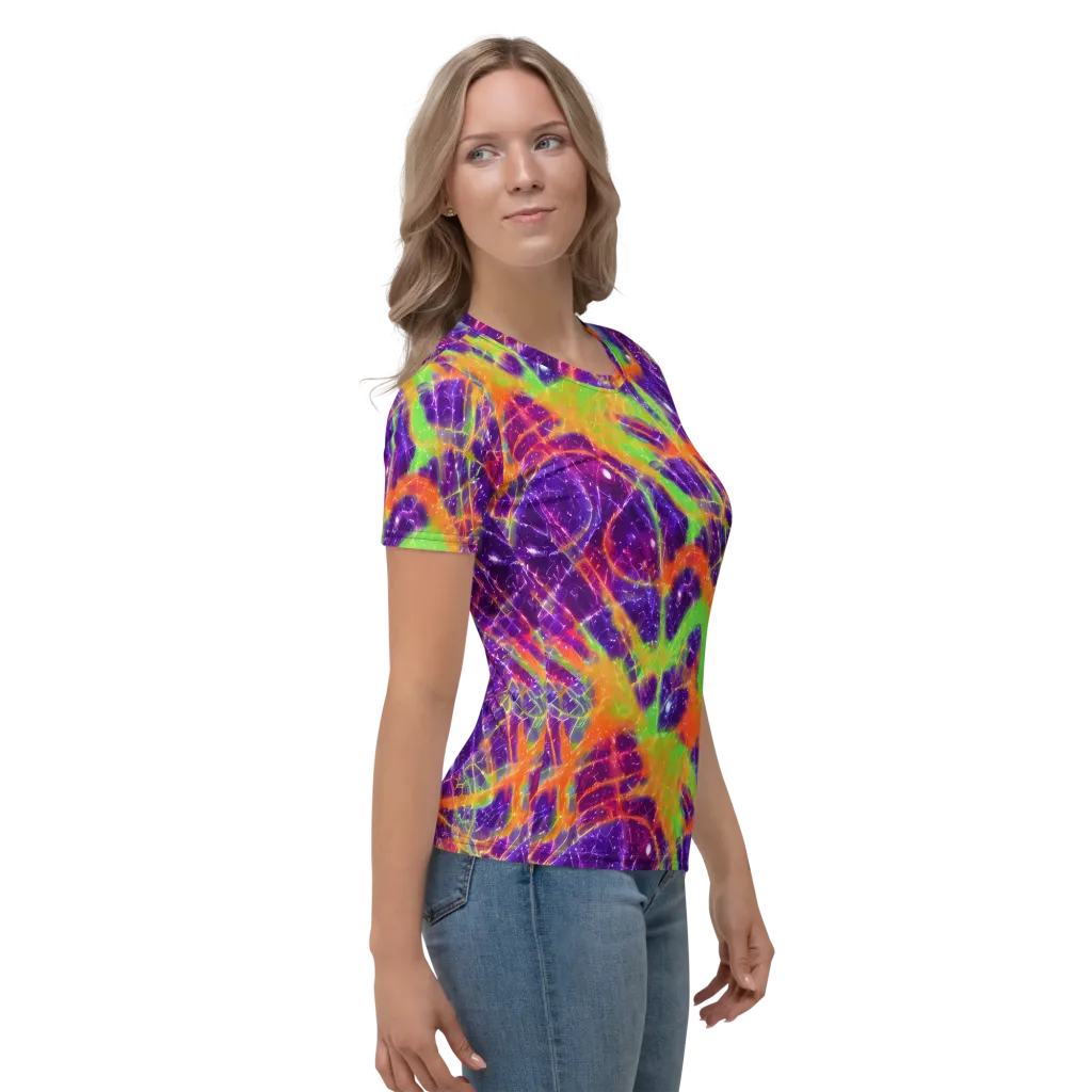 Purple Inferno on Women's Crew Neck T-Shirt — Right