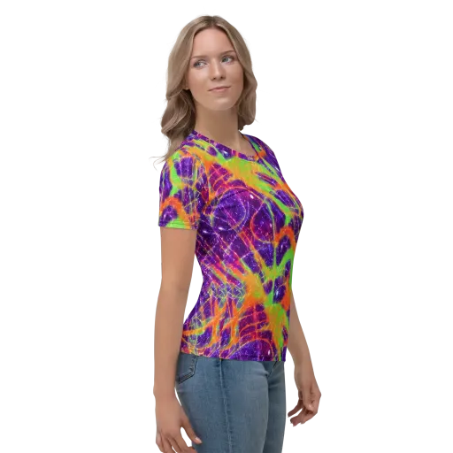 Purple Inferno on a Women's Crew Neck T-Shirt