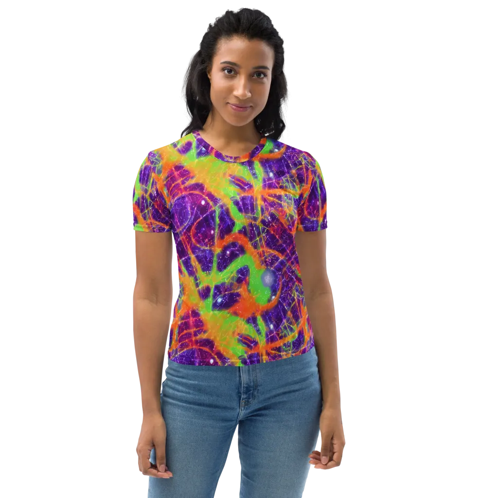 Purple Inferno on Women's Crew Neck T-Shirt — Front