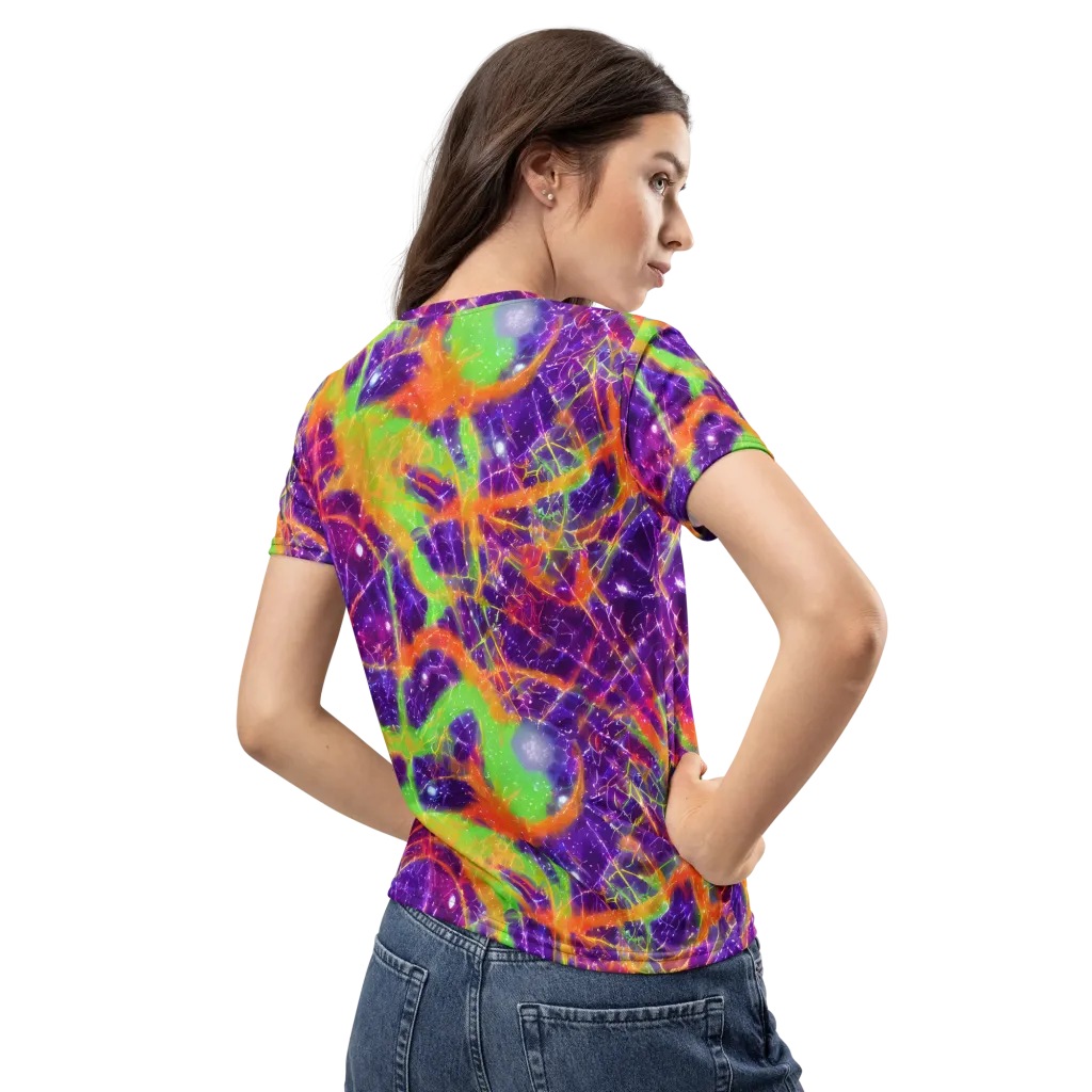 Purple Inferno on Women's Crew Neck T-Shirt — Back