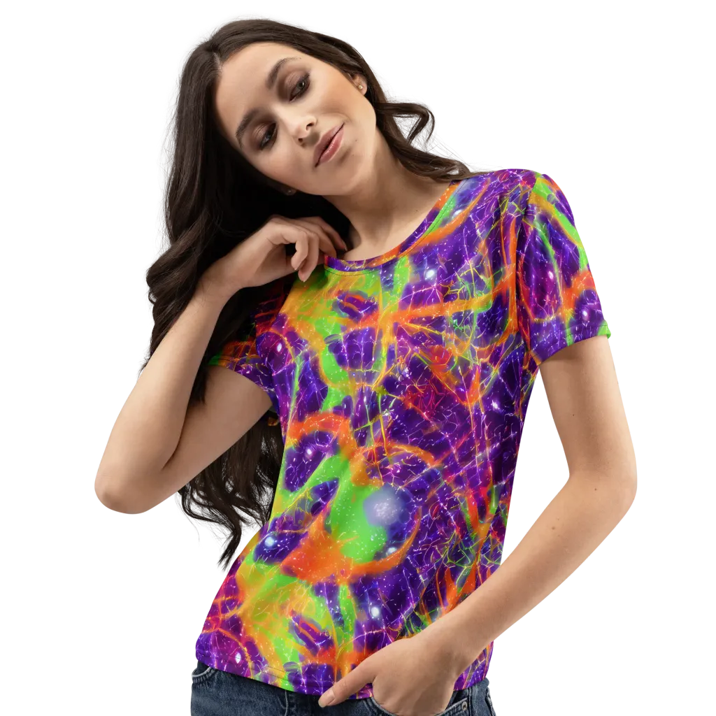Purple Inferno on Women's Crew Neck T-Shirt — Left Front