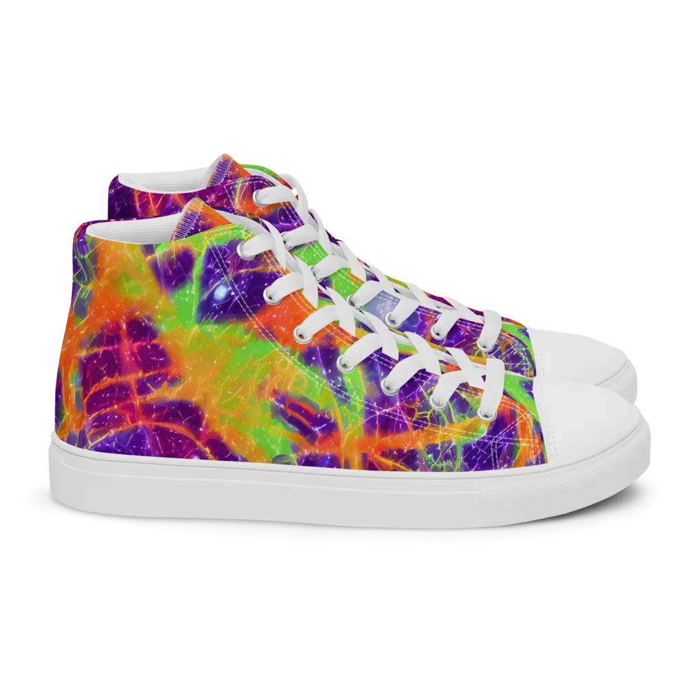 Purple Inferno on Women's High Top Canvas Shoes — Right