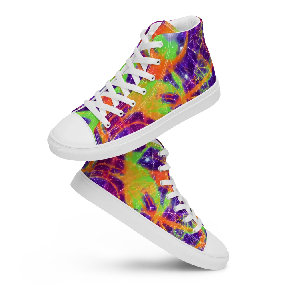 Purple Inferno on Women's High Top Canvas Shoes — Front