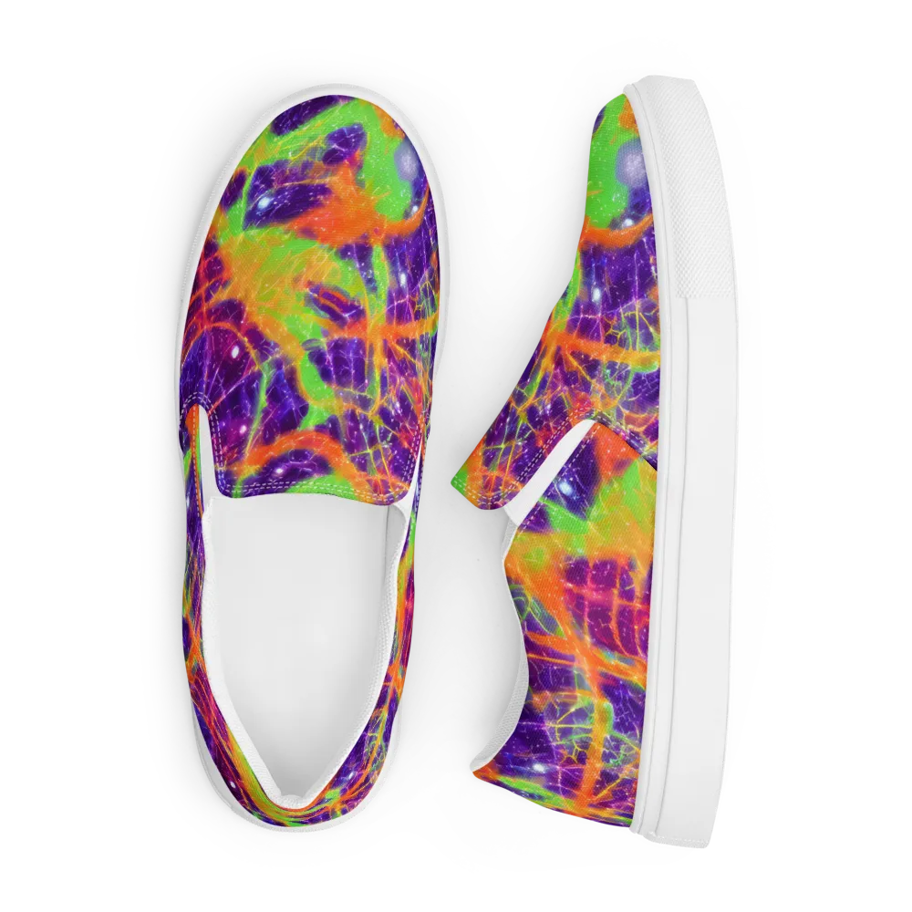 Purple Inferno on Men's Slip-On Canvas Shoes — Front