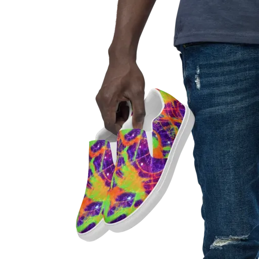 Purple Inferno on a Men's Slip-On Canvas Shoes