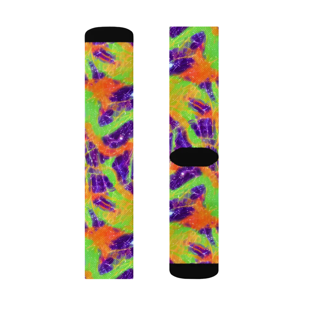 Purple Inferno on Socks — Left Sock