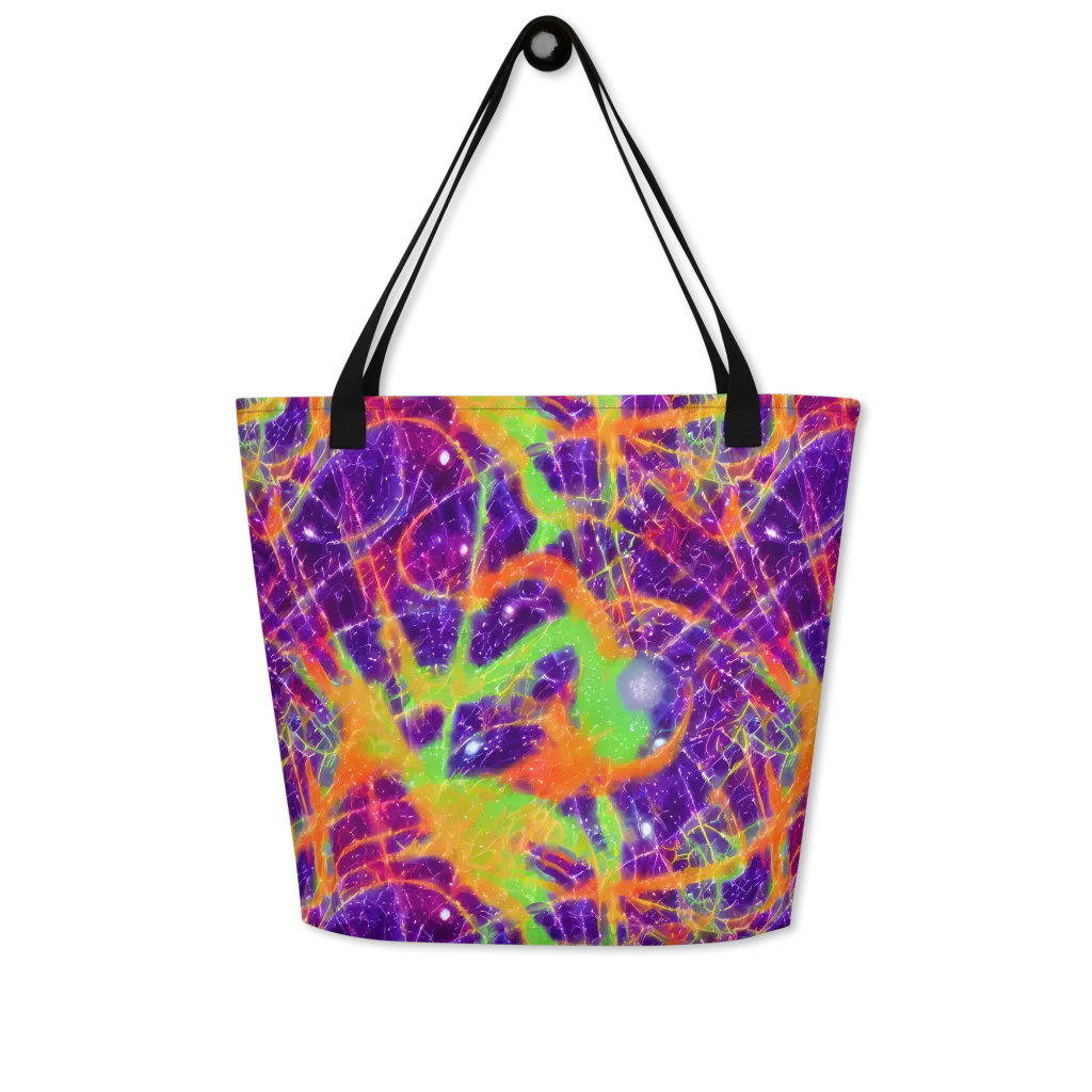 Purple Inferno on Large Tote Bag W/ Pocket — Front