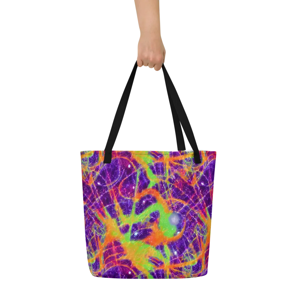 Purple Inferno on Large Tote Bag W/ Pocket — Front