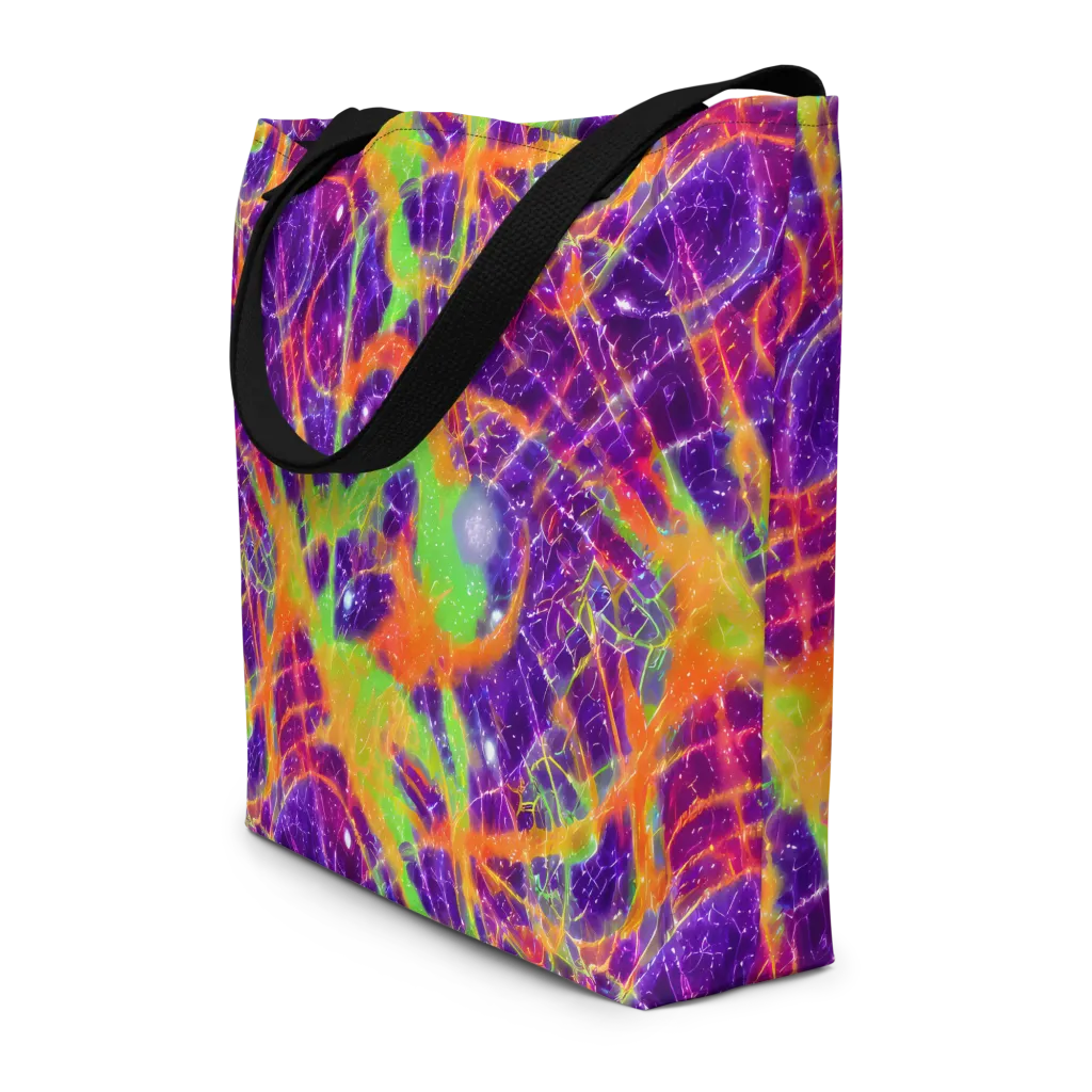 Purple Inferno on Large Tote Bag W/ Pocket — Front