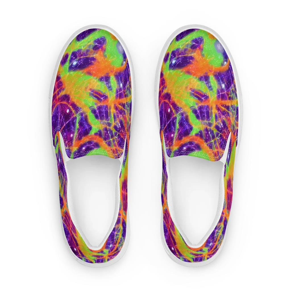 Purple Inferno on Women's Slip-On Canvas Shoes — Front
