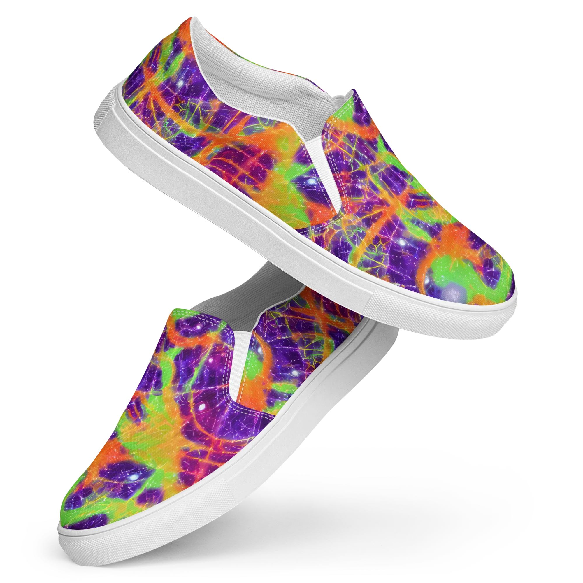 Purple Inferno on Women's Slip-On Canvas Shoes — Front