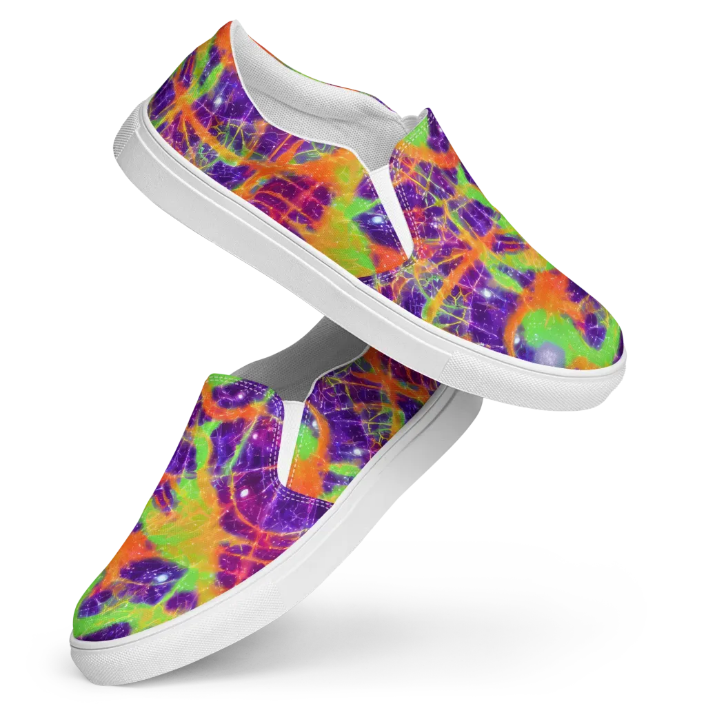 Purple Inferno on Women's Slip-On Canvas Shoes — Front